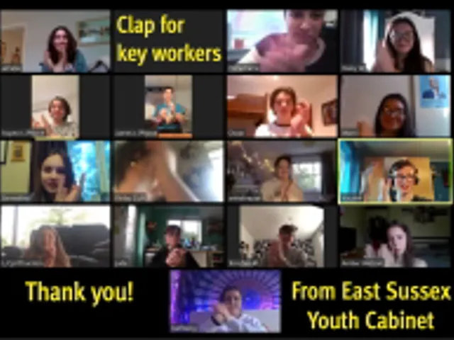 East Sussex Youth Cabinet supporting the Clap For Carers campaign in an online meeting